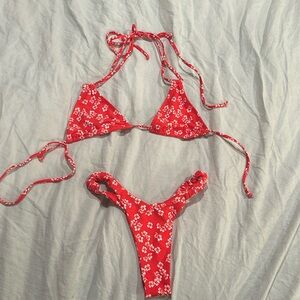 Kulani Kinis Red Floral Bikini Set